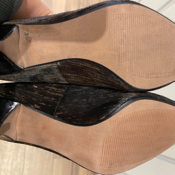 Town Shoes Chocolate brown two tone calf hair pumps - Picture 6 of 11